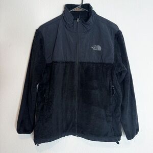 The North Face girl’s Denali black fuzzy plush jacket size XL youth